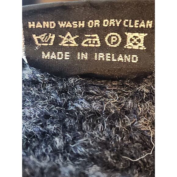 Carraig Donn Cardigan Sweater Women's L Gray Fisherman Chunky Knit Wool *Flaw - Picture 10 of 10